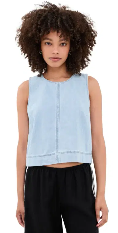 Z Supply Sun Seeker Denim Tank Top Coastal Water S | Thumbnail 1