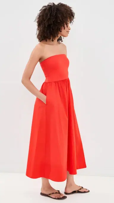 Z Supply Sunsought Strapless Midi Dress Lychee | Thumbnail 4