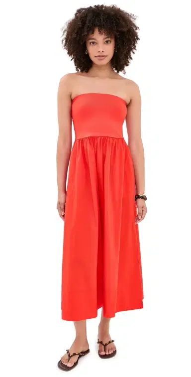 Z Supply Sunsought Strapless Midi Dress Lychee | Thumbnail 1