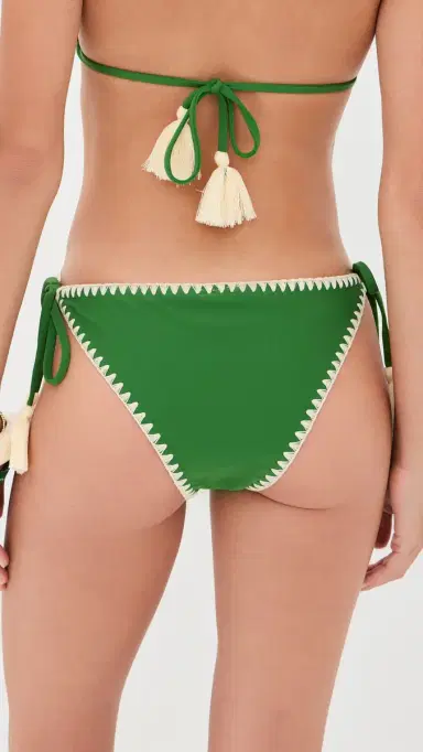 SIMONMILLER Bwai Embroidered Bikini Bottoms Grass Green | Thumbnail 3
