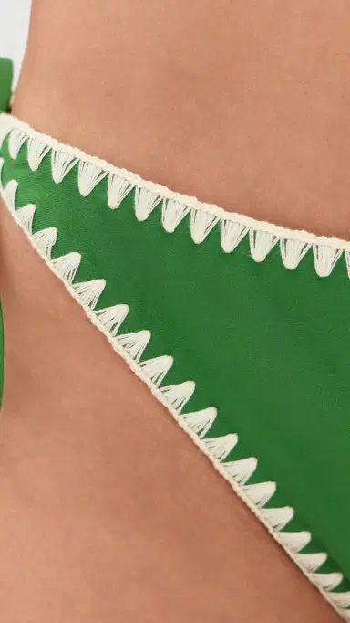 SIMONMILLER Bwai Embroidered Bikini Bottoms Grass Green | Thumbnail 5