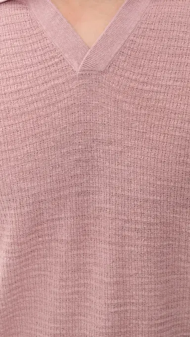 Theory Brenan Polo In Pacific Linen Chalk Pink L | Thumbnail 6 Theory Brenan Polo In Pacific Linen Chalk Pink L | Thumbnail 6