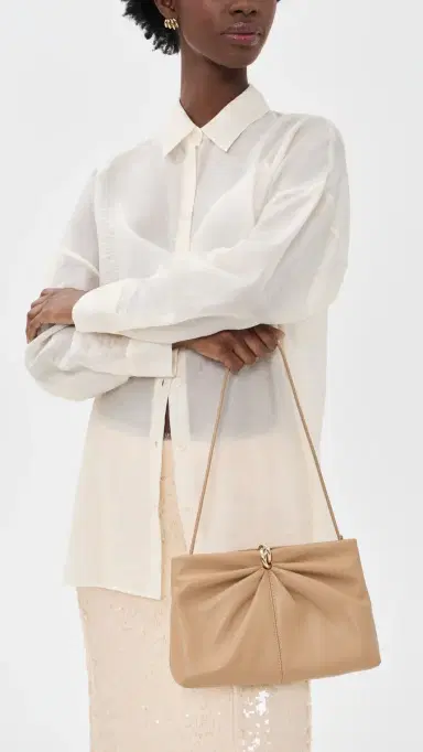 Loeffler Randall Corrine Gathered Multi Ring Clutch Khaki One Size | Thumbnail 3 Loeffler Randall Corrine Gathered Multi Ring Clutch Khaki One Size | Thumbnail 3