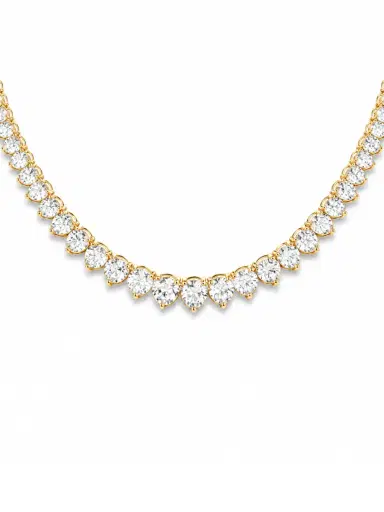 Wish Fine Jewelry 24.80ct Diamond 14K Gold Graduated Tennis Necklace | Thumbnail 1 Wish Fine Jewelry 24.80ct Diamond 14K Gold Graduated Tennis Necklace | Thumbnail 1