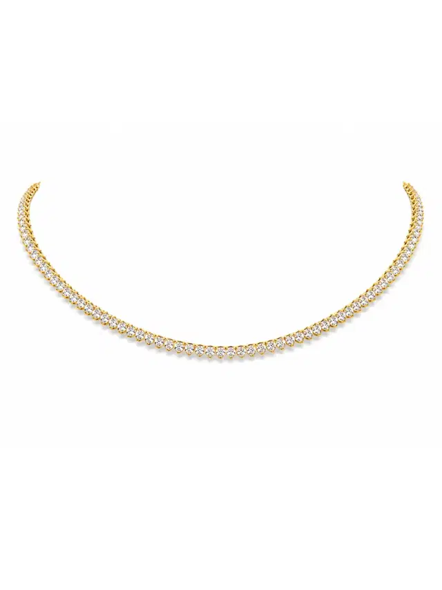 Wish Fine Jewelry 5.01ct Diamond 18K Gold Jenny Tennis Necklace