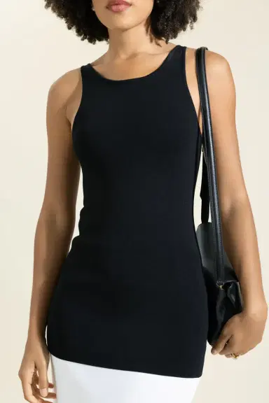TOTEME Classic Compact Knit Tank - Black | Thumbnail 3