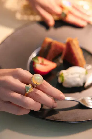 ALETTO BROTHERS Mini Diamond Accent Piramide Ring | Thumbnail 2