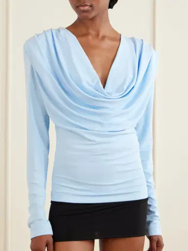 Wardrobe.NYC Draped Crepe-jersey Top | Thumbnail 3 Wardrobe.NYC Draped Crepe-jersey Top | Thumbnail 3