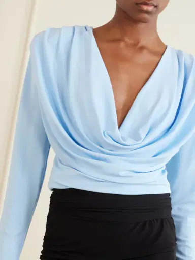 Wardrobe.NYC Draped Crepe-jersey Top | Thumbnail 5 Wardrobe.NYC Draped Crepe-jersey Top | Thumbnail 5
