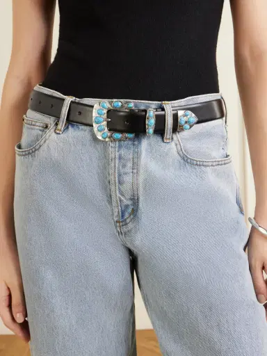 Déhanche Juna Turquoise-embellished Leather Belt | Thumbnail 2