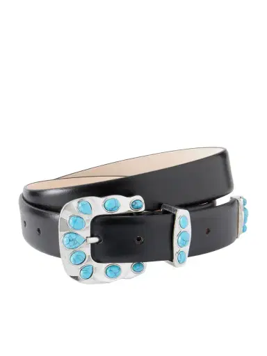 Déhanche Juna Turquoise-embellished Leather Belt | Thumbnail 1