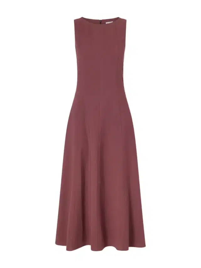 Brunello Cucinelli Paneled Wool-blend Midi Dress