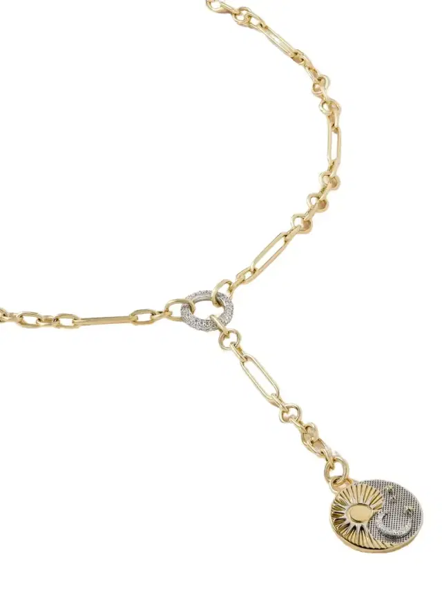 Foundrae Balance + Fine Mixed Clip 18-karat Gold Diamond Necklace
