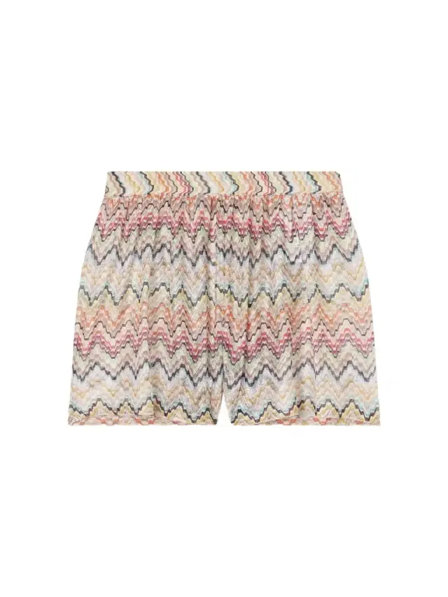 Striped Crochet-knit Shorts