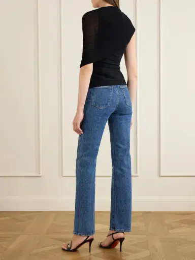 Balmain Draped Ribbed Jersey Blouse | Thumbnail 4 Balmain Draped Ribbed Jersey Blouse | Thumbnail 4