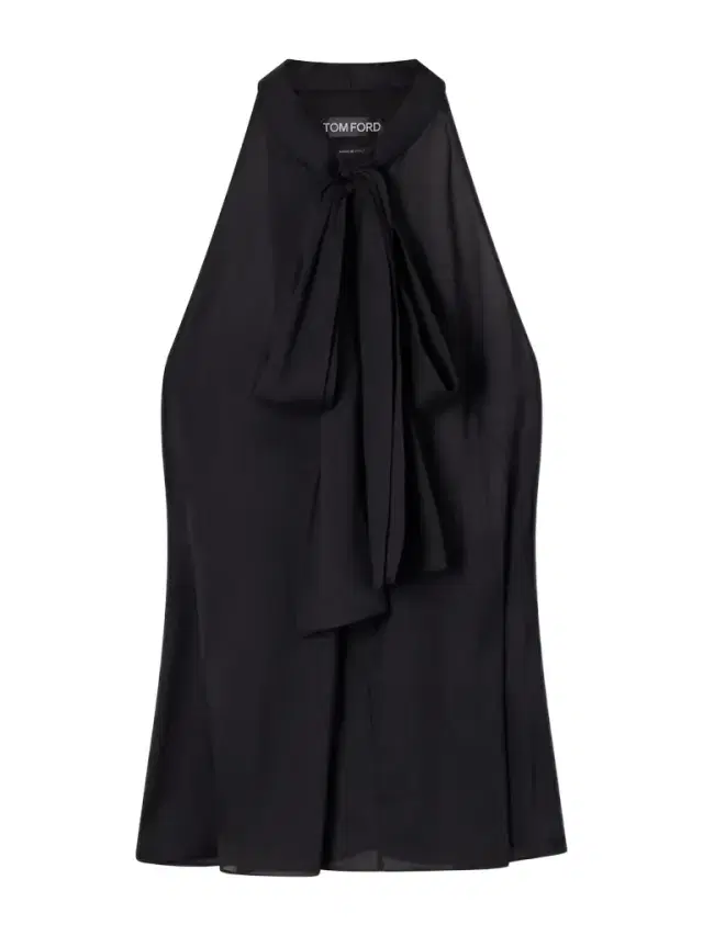 Tom Ford Monogram-printed Halterneck Silk-chiffon Tank