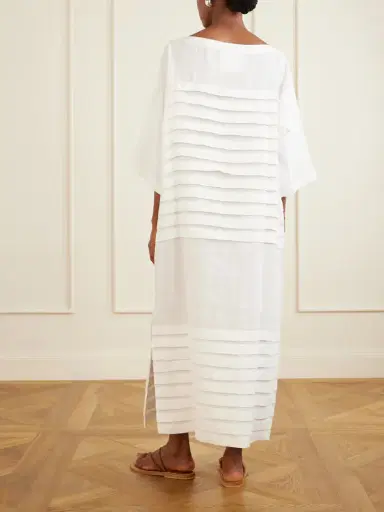 Les Vacances D’Irina Cleo Tiered Linen Maxi Dress | Thumbnail 3