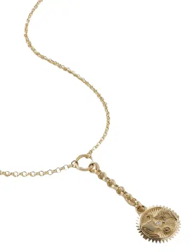 Foundrae Solar & Lunar + Small Mixed Belcher 18-karat Gold Diamond Necklace | Thumbnail 1