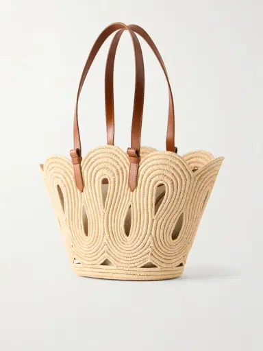 Aquazzura Artiste Medium Leather-trimmed Raffia Tote | Thumbnail 4 Aquazzura Artiste Medium Leather-trimmed Raffia Tote | Thumbnail 4