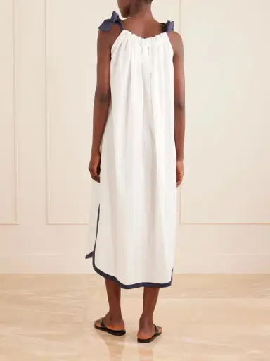 Les Vacances D’Irina Two-tone Cotton-poplin Maxi Dress | Thumbnail 3