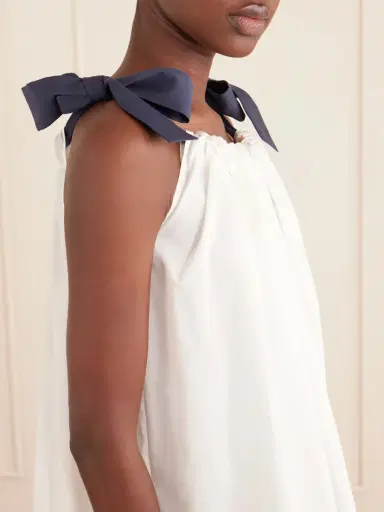 Les Vacances D’Irina Two-tone Cotton-poplin Maxi Dress | Thumbnail 4