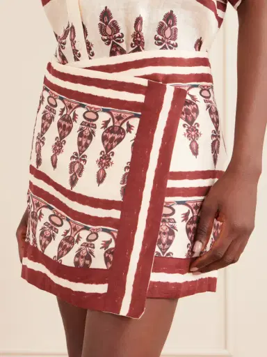 Johanna Ortiz Printed Linen Mini Wrap Skirt | Thumbnail 4 Johanna Ortiz Printed Linen Mini Wrap Skirt | Thumbnail 4