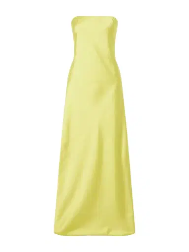 Norma Kamali Bias Strapless Satin Gown | Thumbnail 1 Norma Kamali Bias Strapless Satin Gown | Thumbnail 1
