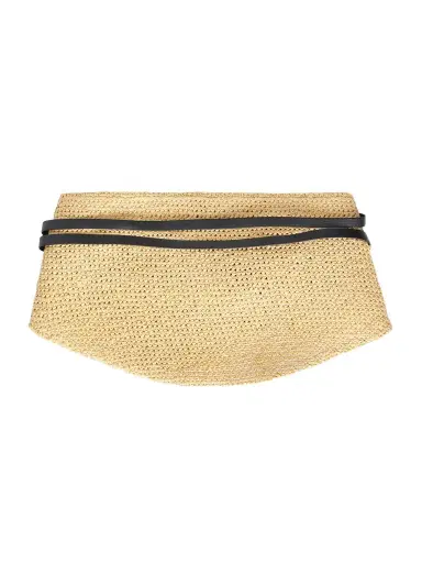 Déhanche Undone Leather-trimmed Raffia Belt | Thumbnail 1