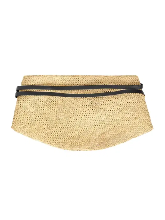 Déhanche Undone Leather-trimmed Raffia Belt