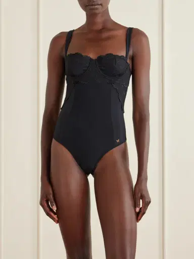 Kiki de Montparnasse Juliette Lace-trimmed One-piece | Thumbnail 2 Kiki de Montparnasse Juliette Lace-trimmed One-piece | Thumbnail 2