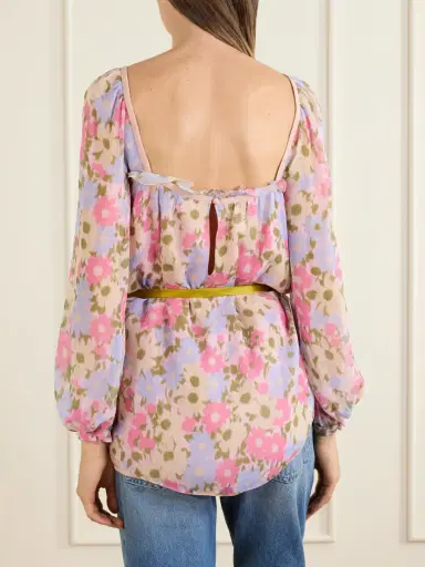 Valentino Garavani Belted Floral-print Silk-georgette Blouse | Thumbnail 3 Valentino Garavani Belted Floral-print Silk-georgette Blouse | Thumbnail 3