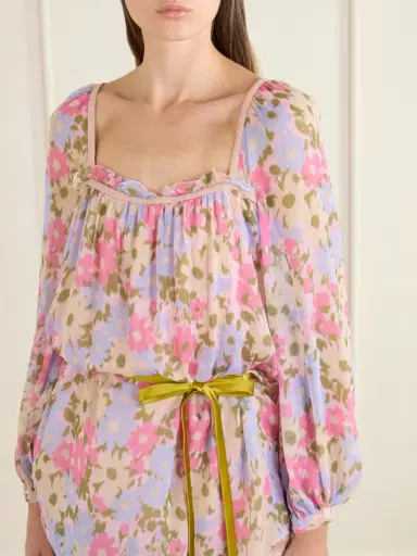 Valentino Garavani Belted Floral-print Silk-georgette Blouse | Thumbnail 4 Valentino Garavani Belted Floral-print Silk-georgette Blouse | Thumbnail 4