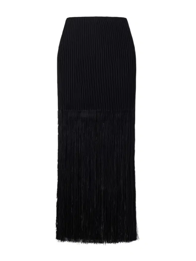 Alaïa Ribbed Fringed Jersey Midi Skirt