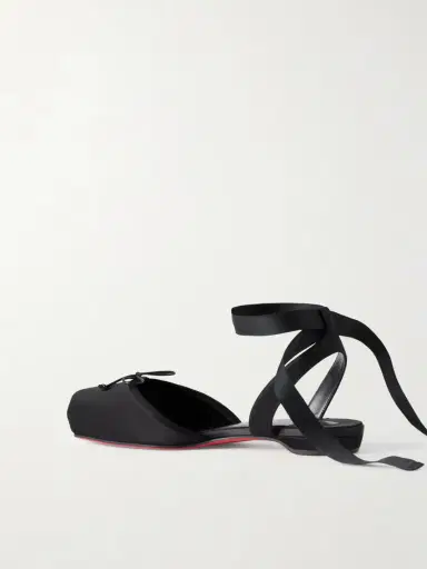 Christian Louboutin Cassia Bow-detailed Grosgrain-trimmed Satin Flats | Thumbnail 3 Christian Louboutin Cassia Bow-detailed Grosgrain-trimmed Satin Flats | Thumbnail 3