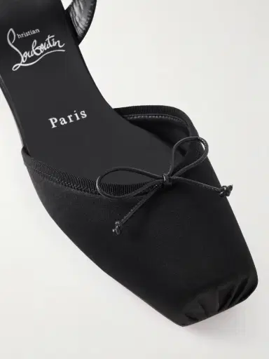 Christian Louboutin Cassia Bow-detailed Grosgrain-trimmed Satin Flats | Thumbnail 5 Christian Louboutin Cassia Bow-detailed Grosgrain-trimmed Satin Flats | Thumbnail 5