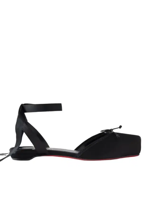 Christian Louboutin Cassia Bow-detailed Grosgrain-trimmed Satin Flats