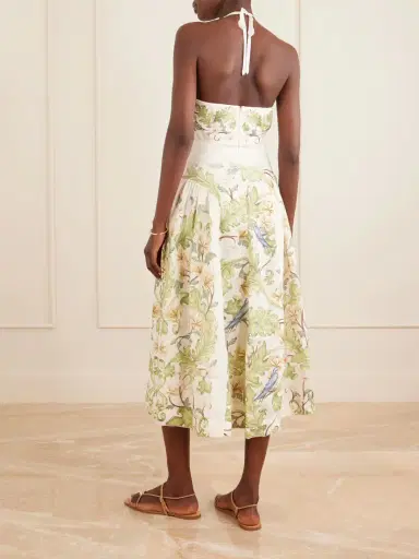 Agua by Agua Bendita Balsa Anhelo Embellished Printed Halterneck Linen Maxi Dress | Thumbnail 3 Agua by Agua Bendita Balsa Anhelo Embellished Printed Halterneck Linen Maxi Dress | Thumbnail 3