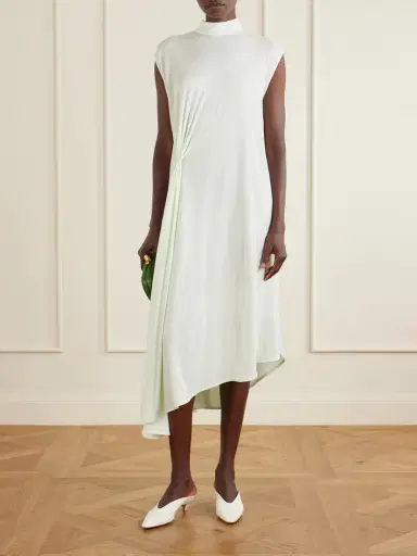 Bottega Veneta Gathered Cady Halterneck Midi Dress | Thumbnail 2