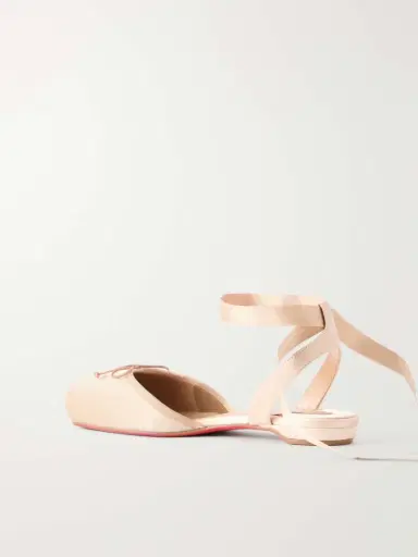 Christian Louboutin Cassia Bow-detailed Grosgrain-trimmed Satin Flats | Thumbnail 3 Christian Louboutin Cassia Bow-detailed Grosgrain-trimmed Satin Flats | Thumbnail 3