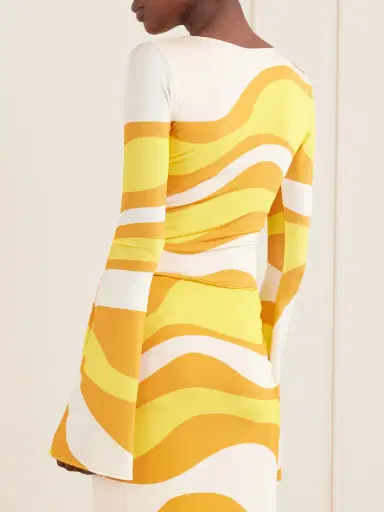 Cala de la Cruz Aelin Ruched Printed Jersey Top | Thumbnail 4