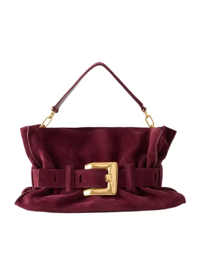 Anthem Buckled Suede Shoulder Bag