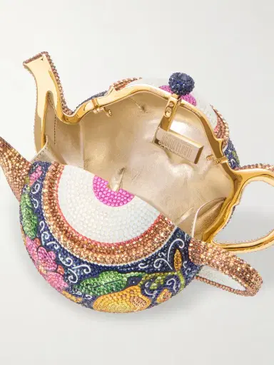 Judith Leiber Couture Teapot Crystal-embellished Gold-tone Clutch | Thumbnail 6
