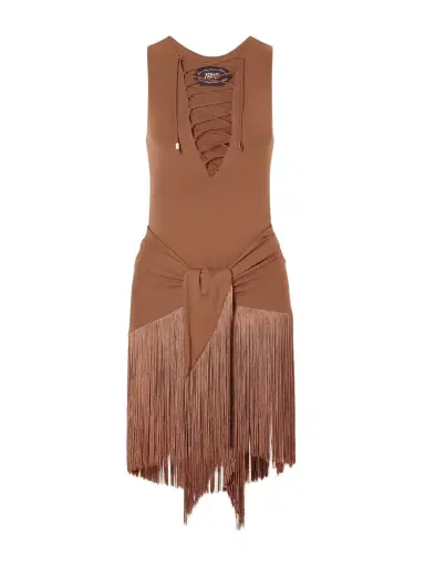 Taller Marmo Sahara Tie-detailed Stretch-jersey One-piece | Thumbnail 1