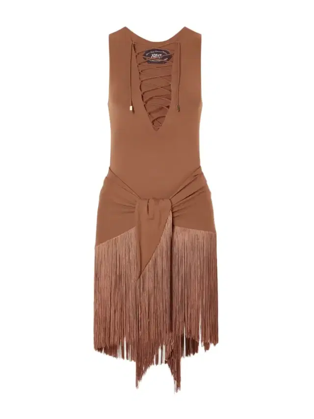Taller Marmo Sahara Tie-detailed Stretch-jersey One-piece