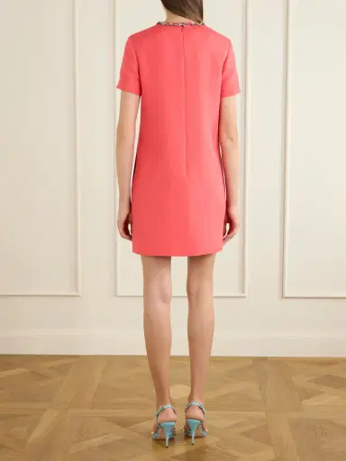 Valentino Garavani Crystal-embellished Wool And Silk-blend Crepe Mini Dress | Thumbnail 3 Valentino Garavani Crystal-embellished Wool And Silk-blend Crepe Mini Dress | Thumbnail 3