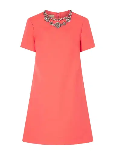 Valentino Garavani Crystal-embellished Wool And Silk-blend Crepe Mini Dress | Thumbnail 1 Valentino Garavani Crystal-embellished Wool And Silk-blend Crepe Mini Dress | Thumbnail 1