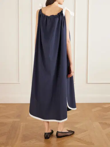 Les Vacances D’Irina Two-tone Cotton-poplin Maxi Dress | Thumbnail 3