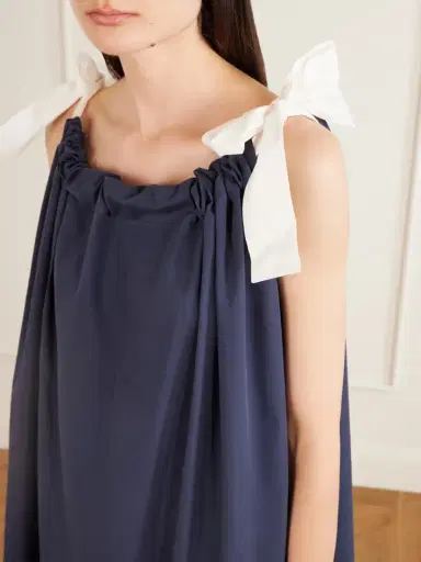 Les Vacances D’Irina Two-tone Cotton-poplin Maxi Dress | Thumbnail 4