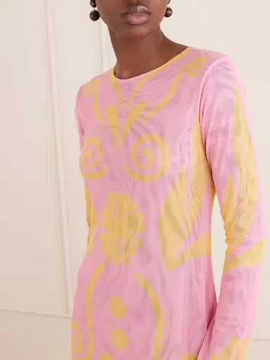 Cala de la Cruz Tania Printed Mesh Maxi Dress | Thumbnail 4 Cala de la Cruz Tania Printed Mesh Maxi Dress | Thumbnail 4