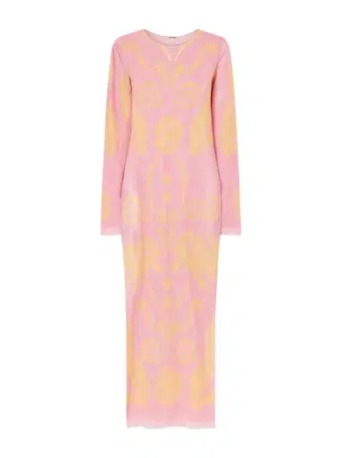 Cala de la Cruz Tania Printed Mesh Maxi Dress | Thumbnail 1 Cala de la Cruz Tania Printed Mesh Maxi Dress | Thumbnail 1